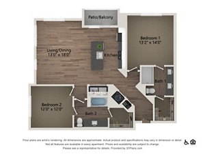 2 beds, 2 baths, 1,237 sqft, $2,250