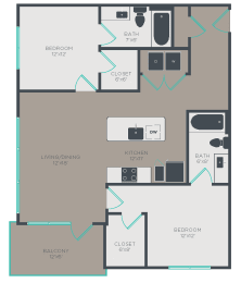 2 beds, 2 baths, 1,032 sqft, $1,938