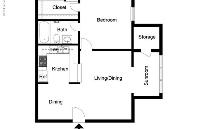 1 bed, 1 bath, 667 sqft, $825