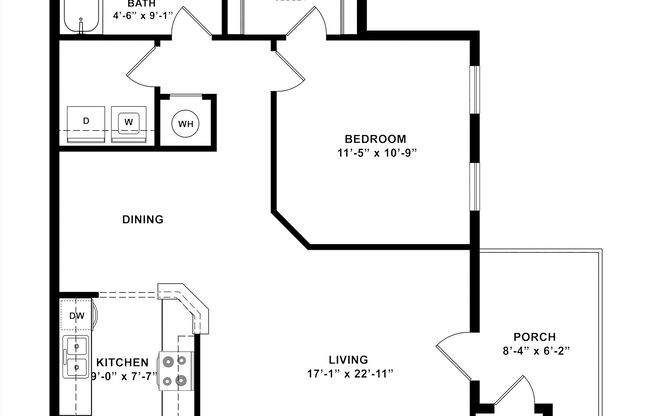 1 bed, 1 bath, 731 sqft, $945, Unit 12-1201