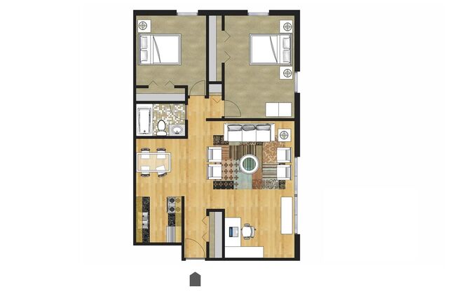 2 beds, 1 bath, 800 sqft, $1,329, Unit 1-306