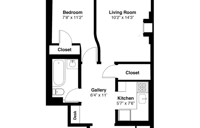 1 bed, 1 bath, $3,250, Unit 4R