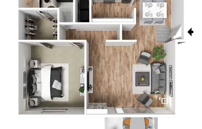 1 bed, 1 bath, 709 sqft, $799