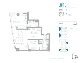 2 beds, 2 baths, 1,021 sqft, $2,728