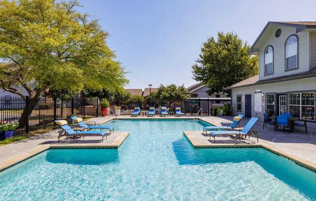 take a dip in the resort style pool at villas at houston levee west apartments