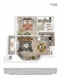 1 bed, 1 bath, 650 sqft, $1,518