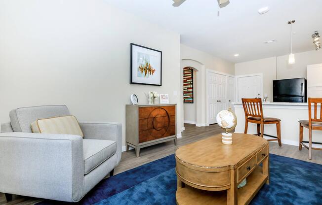 a living room filled with lots of furniture