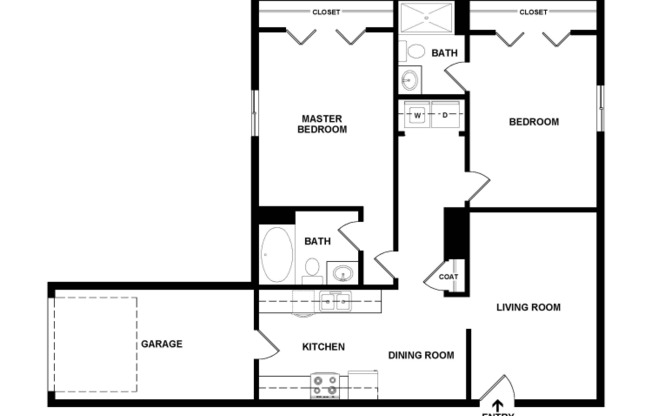 2 beds, 2 baths, 978 sqft, $1,795