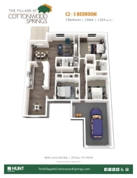 the villa at cottonwood springs apartments floor plan with car parking