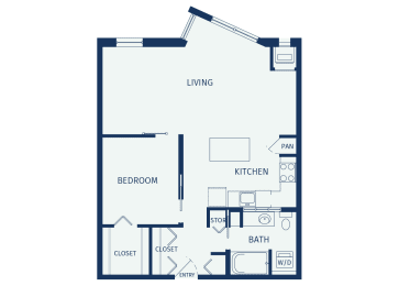 1 bed, 1 bath, 757 sqft, $1,299