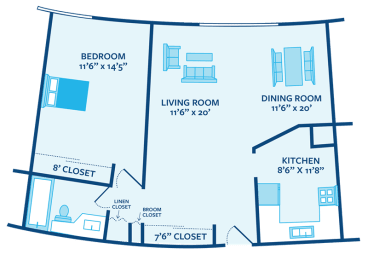 one bedroom apartment floor plan