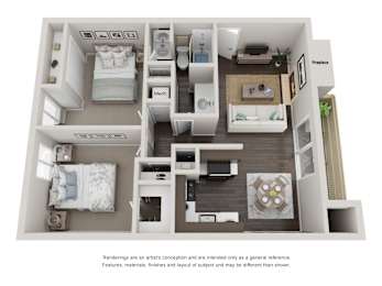 2 beds, 1.5 baths, 864 sqft, $1,649