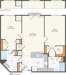 2 beds, 2 baths, 1,090 sqft, $2,615