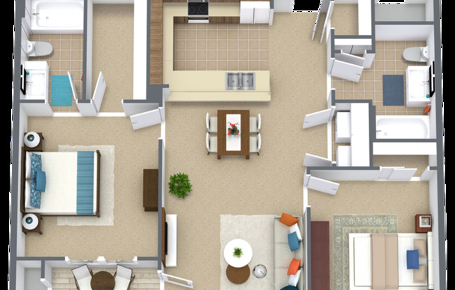 2 beds, 2 baths, 991 sqft, $1,275, Unit 709 - 202