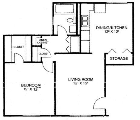 1 bed, 1 bath, 800 sqft, $610, Unit 25