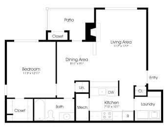 1 bed, 1 bath, 700 sqft, $2,014
