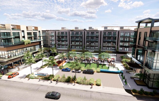 Experience next-level convenience at Modera Reserve with 15,000 sq ft of on-site retail.