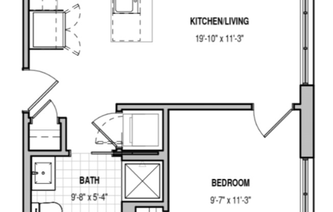 1 bed, 1 bath, 561 sqft, $1,829, Unit 304