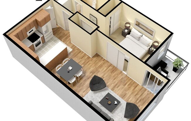 1 bed, 1 bath, 617 sqft, $3,140