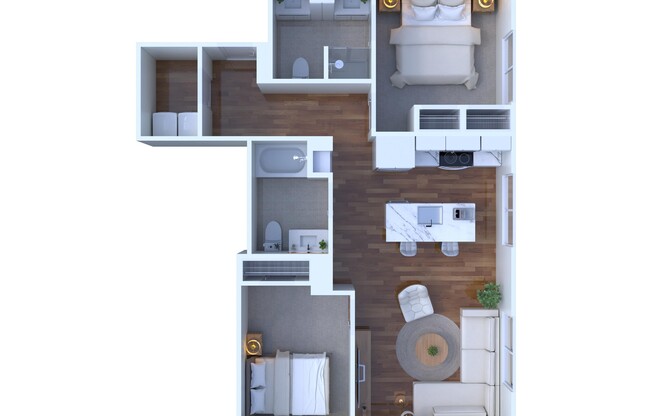 2 beds, 2 baths, 1,318 sqft, $3,345