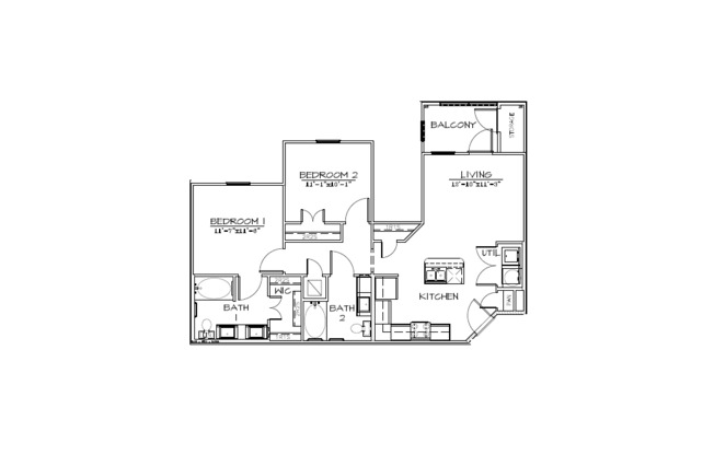 2 beds, 2 baths, 952 sqft, $1,600