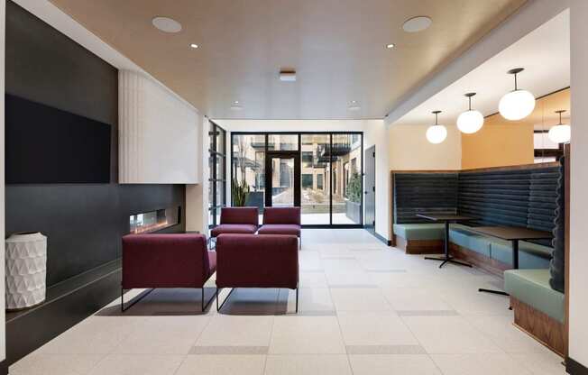 Lobby With Views at The Hill Apartments in St Paul, Minnesota