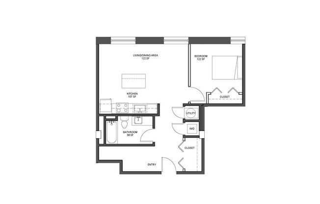 1 bed, 1 bath, 690 sqft, $1,850, Unit 306