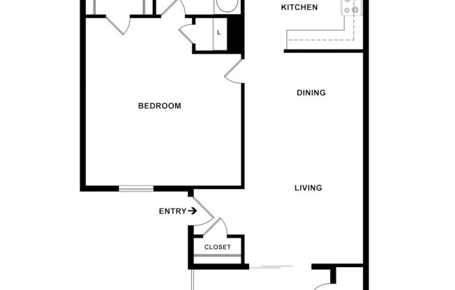 1 bed, 1 bath, 545 sqft, $809