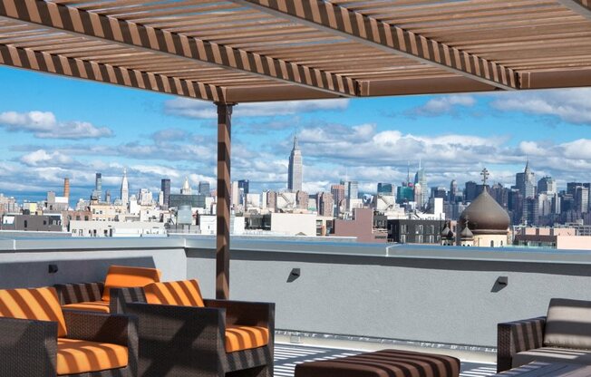 rooftop lounge at 544 Union, Williamsburg,  Brooklyn, New York