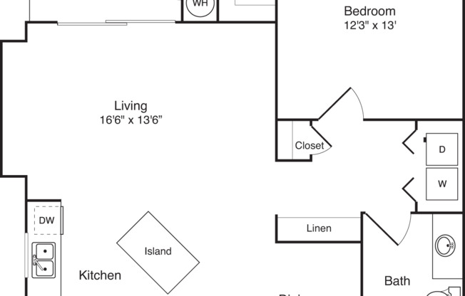 1 bed, 1 bath, 847 sqft, $2,560, Unit 1421