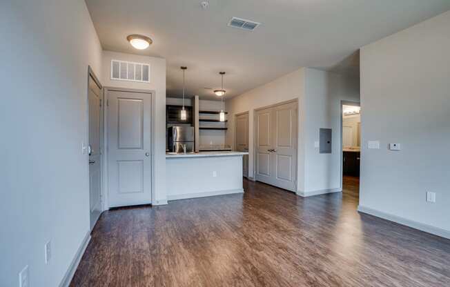 Open Concept Living with Wood-Style Plank Flooring