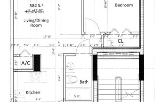 1 bed, 1 bath, 582 sqft, $2,000, Unit 403
