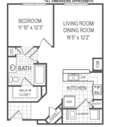 1 bed, 1 bath, 750 sqft, $1,585