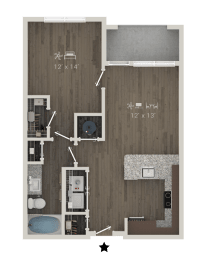 1 bed, 1 bath, 684 sqft, $1,627