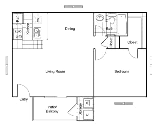 1 bed, 1 bath, 650 sqft, $899
