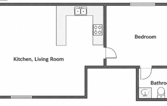 1 bed, 1 bath, 550 sqft, $799, Unit 4715-107