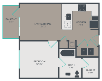 1 bed, 1 bath, 637 sqft, $1,730
