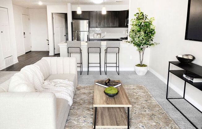 Living Room Interior at Meadowbrooke Apartment Homes, Grand Rapids, Michigan