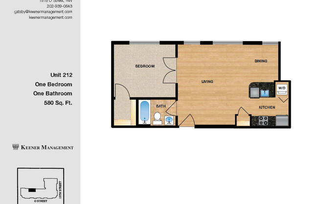 1 bed, 1 bath, 520 sqft, $2,675, Unit 212