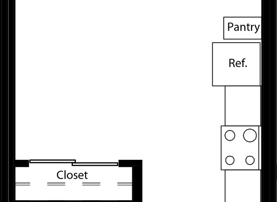 Studio, 1 bath, 518 sqft, $2,271, Unit 728