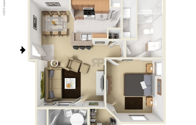 1 bed, 1 bath, 745 sqft, $1,304