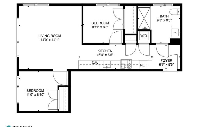 2 beds, 1 bath, 664 sqft, $2,300, Unit 210