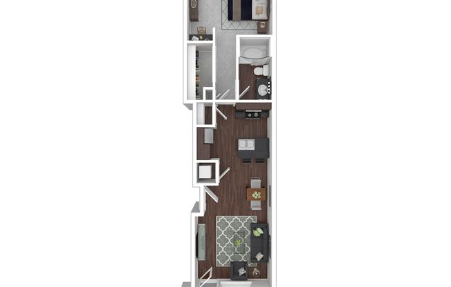 1 bed, 1 bath, 747 sqft, $1,590