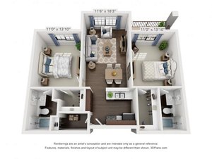 2 beds, 2 baths, 850 sqft, $2,429