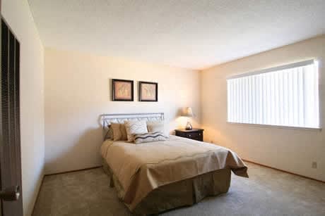 Two Bedroom Apartments in Sunnyvale CA - Cherry Blossom - Bedroom with Plush Carpeting
