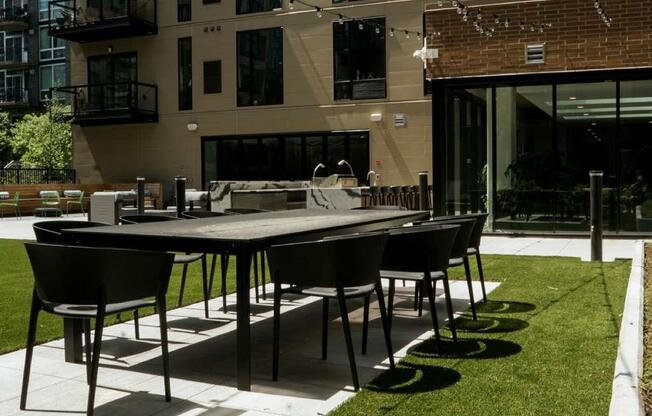 courtyard with dining table