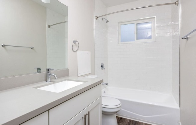 a bathroom with a sink and a toilet and a tub