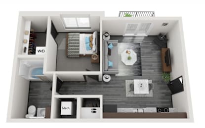 1 bed, 1 bath, 586 sqft, $1,044