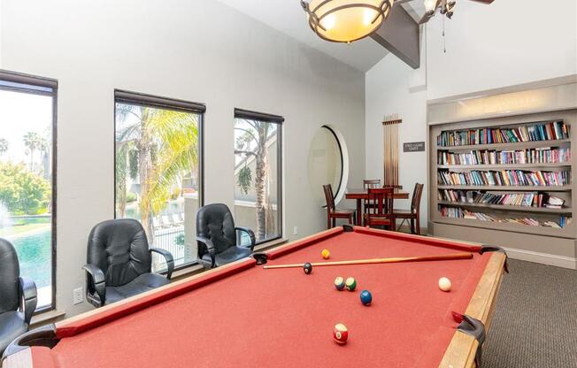 Billiards Table In Clubhouse at Heron Pointe Apartments & Townhomes, California