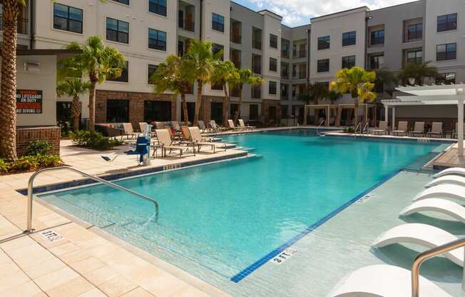 community pool at the cannery at packing district apartments